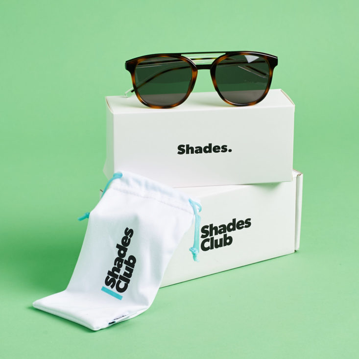 sunglesses with box and pouch