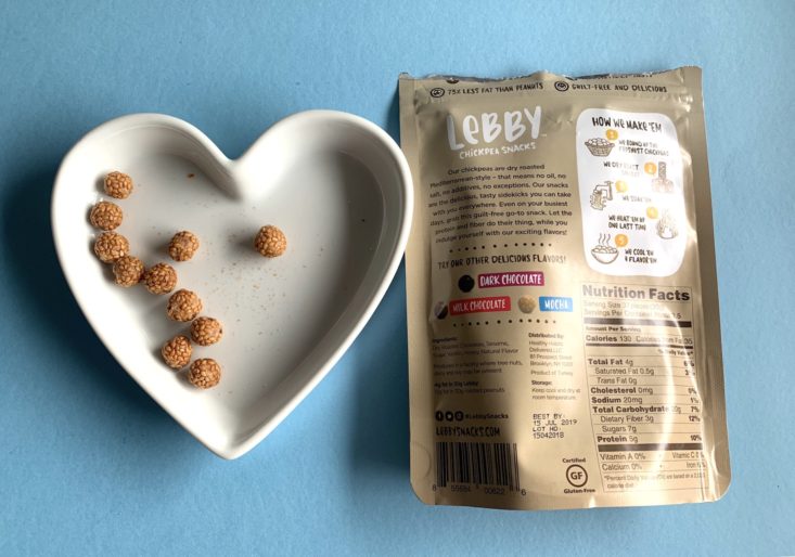 SnackSack Classic May 2019 - Lebby Seasame Chickpea Snacks 2