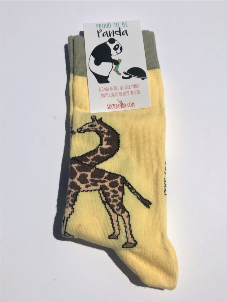 Sock Panda Women June 2019- giraffe sock front tag Top