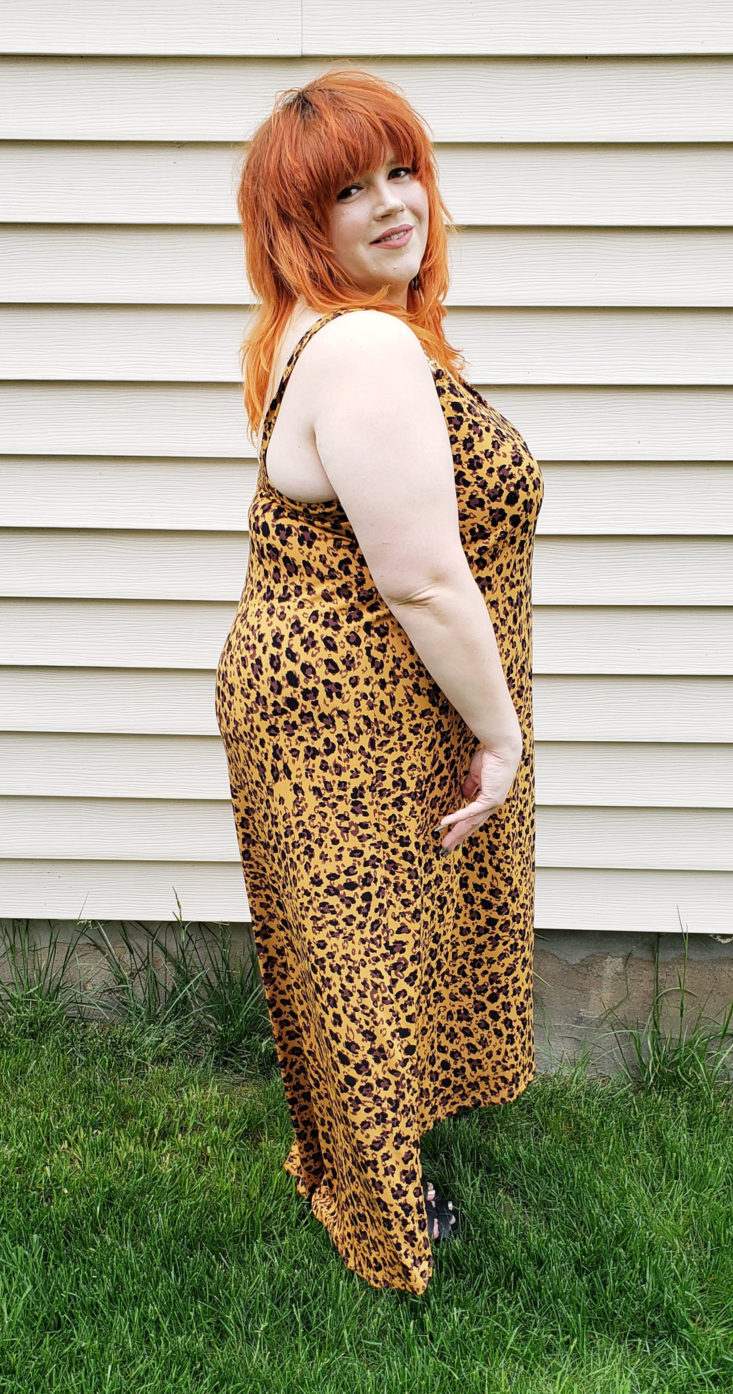 Stitch Fix Plus Size Clothing Box Review May 2019 – Letti Gold Metal Strap Detail Maxi Dress by DM Collection Sie 3 Side