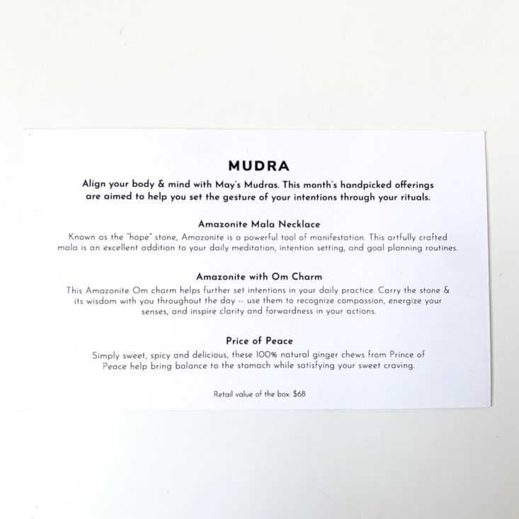 Yogi Surprise Jewelry Mudra May 2019 - Info 2