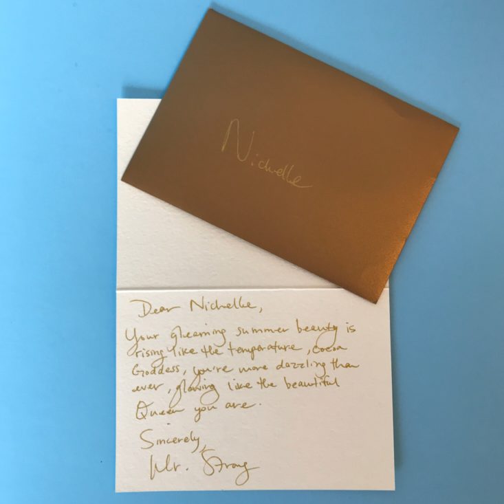 ZaaBox Women of Color Subscription Review May 2019 - Handwritten note from founder Top