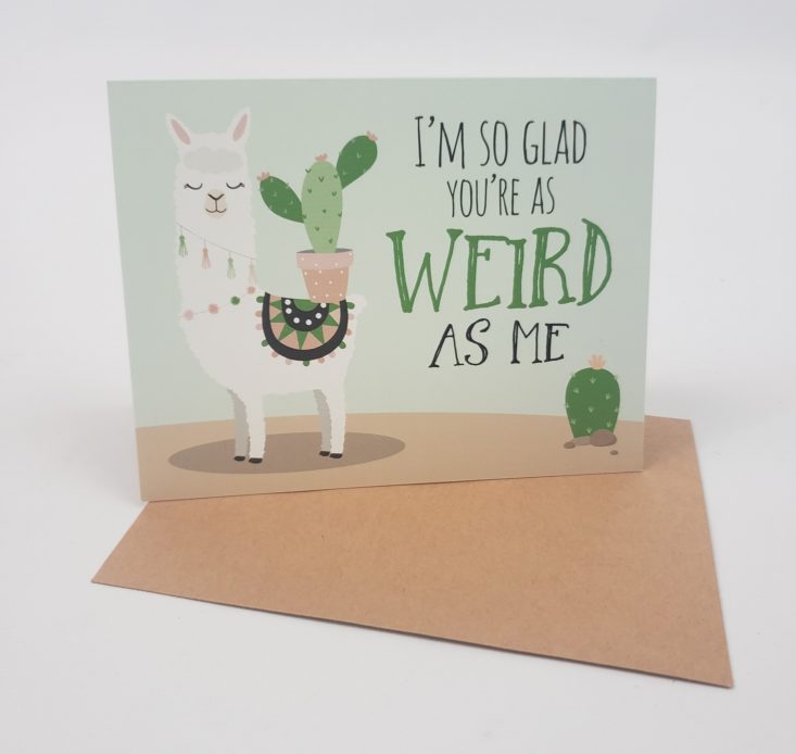 FLAIR & PAPER Subscription Box June 2019 - I’m So Glad You’re As Weird As Me Greeting Card