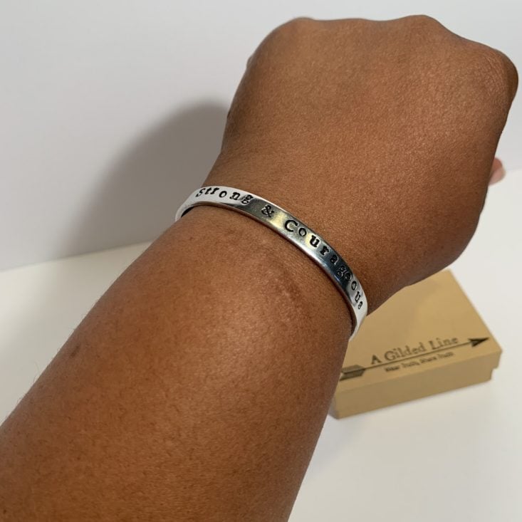 Faithbox Review June 2019 - A Gilded Line Custom Cuff Bracelet in Hand Top