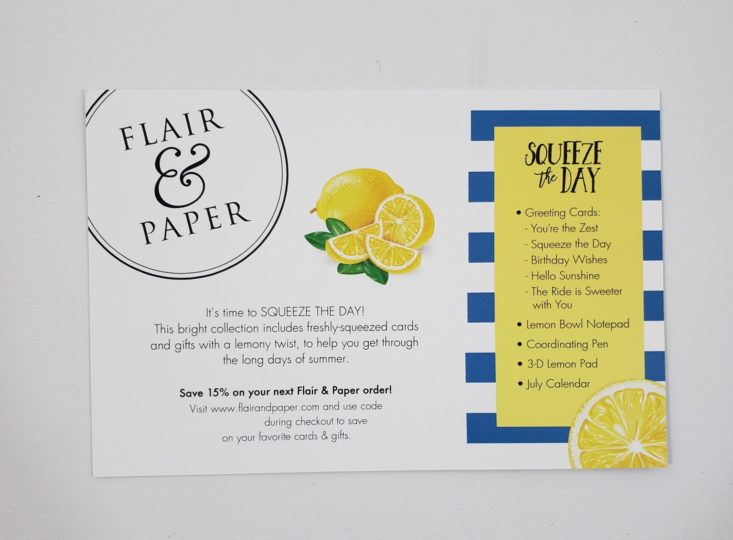 Flair & Paper July 2019 - Info Card 2
