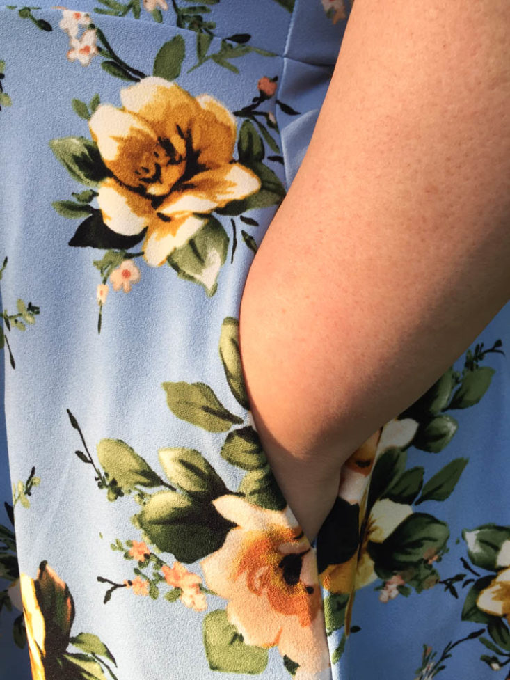 Gwynnie Bee June 2019 - Blue And Gold Floral Fit And Flare Dress 2