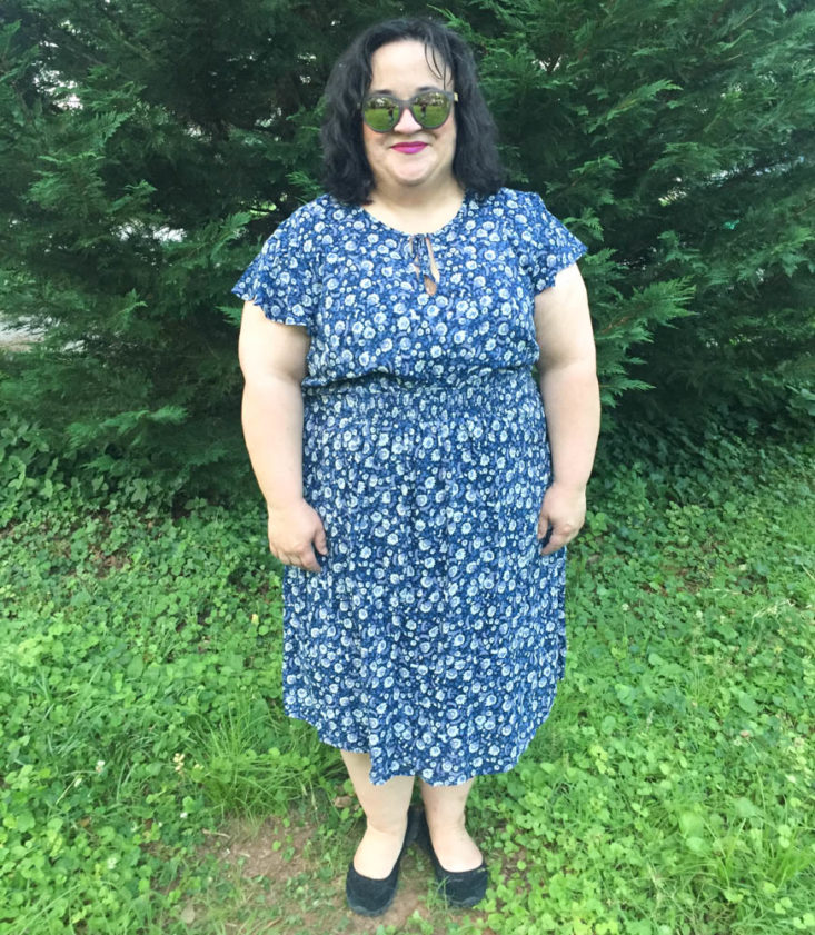 Gwynnie Bee June 2019 - Blue Floral Olivia Dress 1