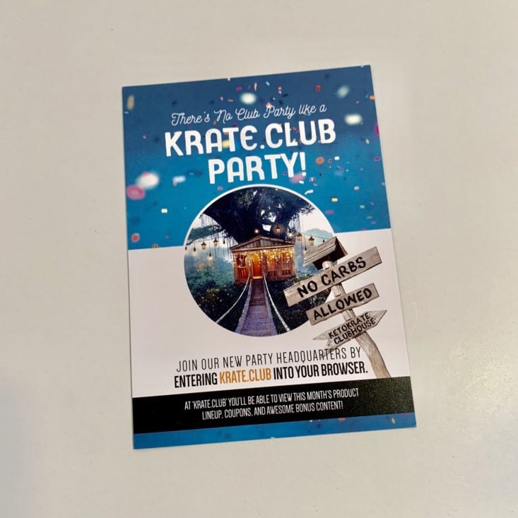 Keto Krate June 2019 - Info Card 1