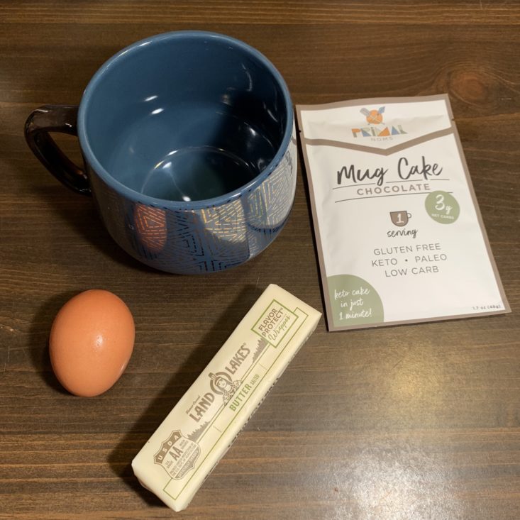Keto Krate June 2019 - Primal Noms Chocolate Mug Cake Ingredients