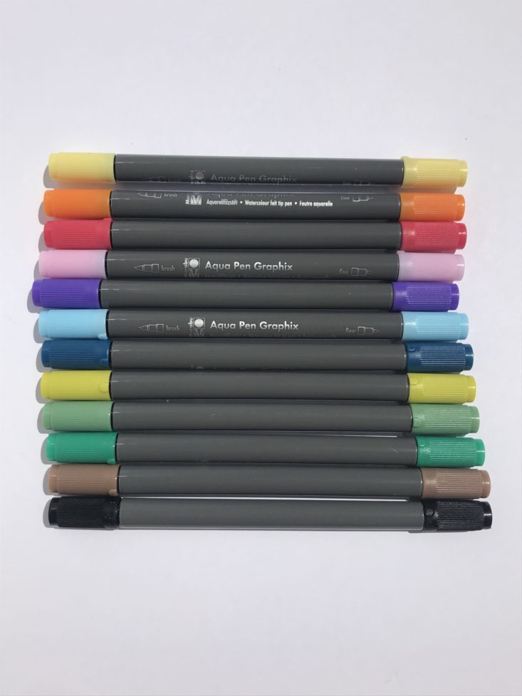 Paletteful Packs July 2019 - Graphix Aqua Pens - Mega Mash 12 Piece Set Opened