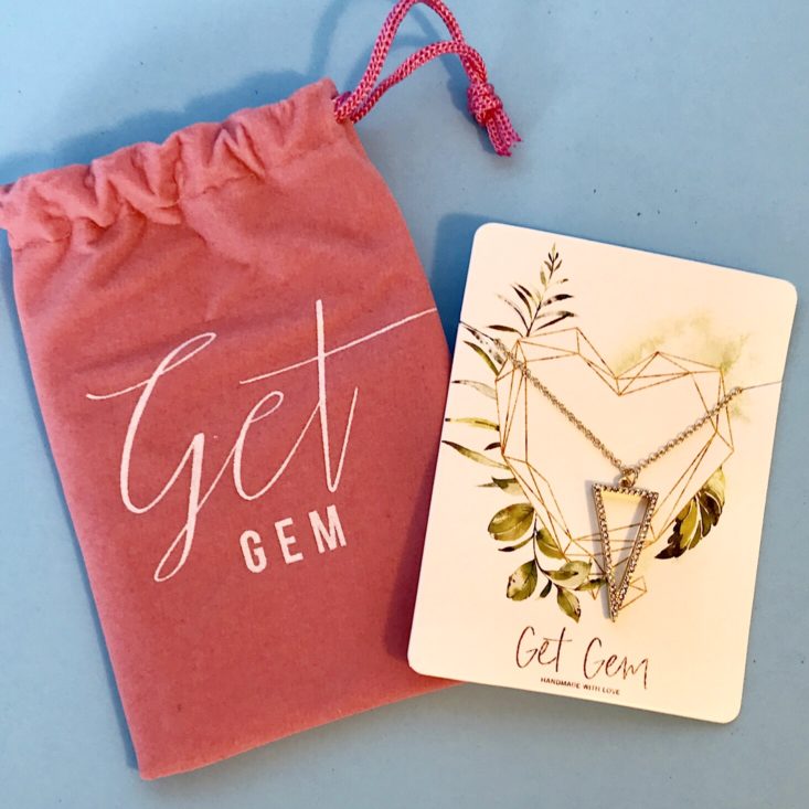 SinglesSwag July 2019 - Get Gem Pave Triangle Necklace With Pouch