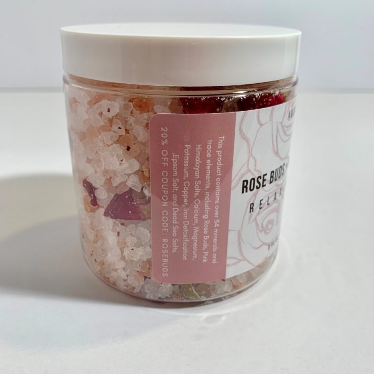 TheraBox May 2019 - Aminnah Rose Buds and Himalayan Salts Bath Soak Back