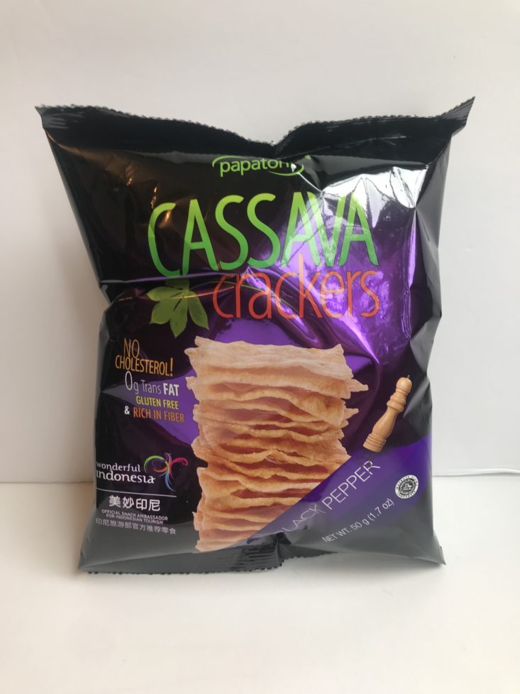 Universal Yums July 2019 - Papatonk Black Pepper Cassava Crackers Unopened