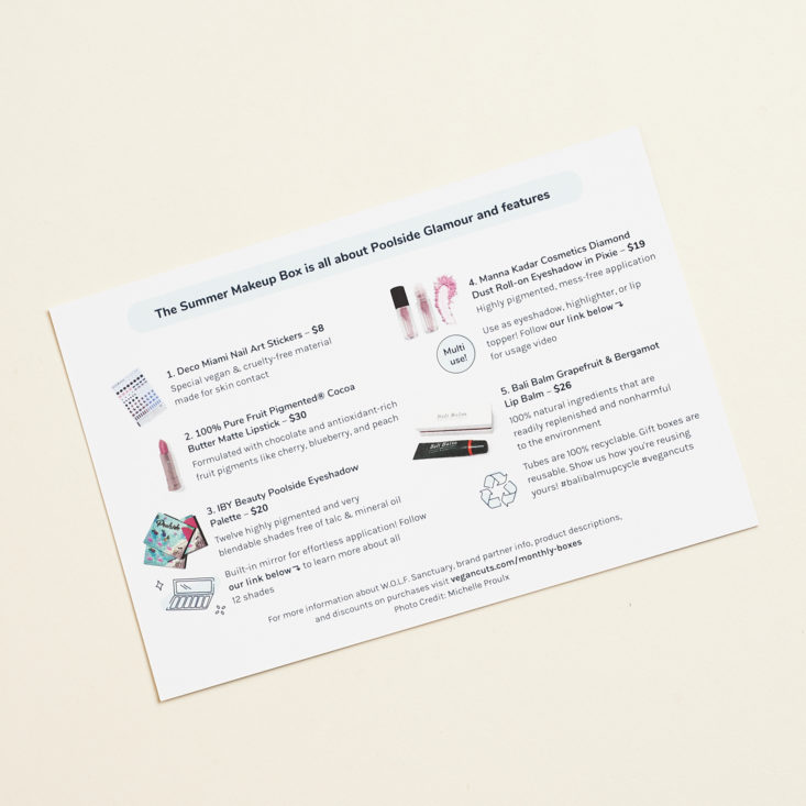 info card with all the products, info, and pricing