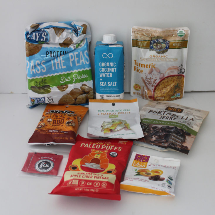 Vegan Cuts Snack Box July 2019 - All Content Front