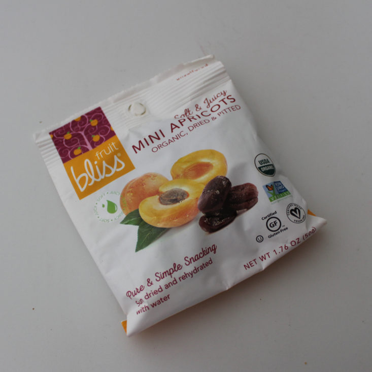 Vegan Cuts Snack Box July 2019 - Fruit Bliss Mini Apricots Top