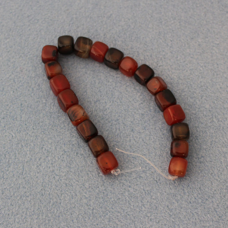 Bargain Bead Box August 2019 - 8” Strand 10mm Dark Red Agate Cube Beads (Permanently Dyed) Top