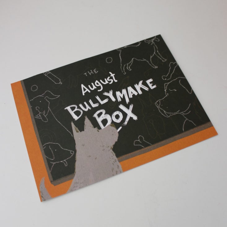 Bullymake Box August 2019 - Booklet Front Top