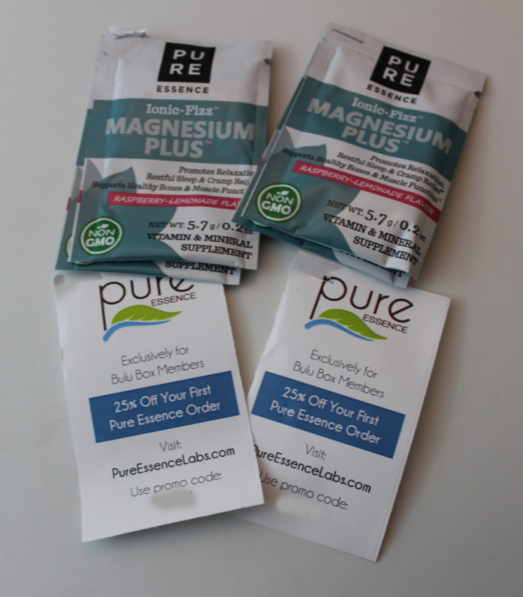Bulu Box Weight Loss Subscription Box August 2019 - Pure Essence Ionic Fizz Magnesium Plus Top