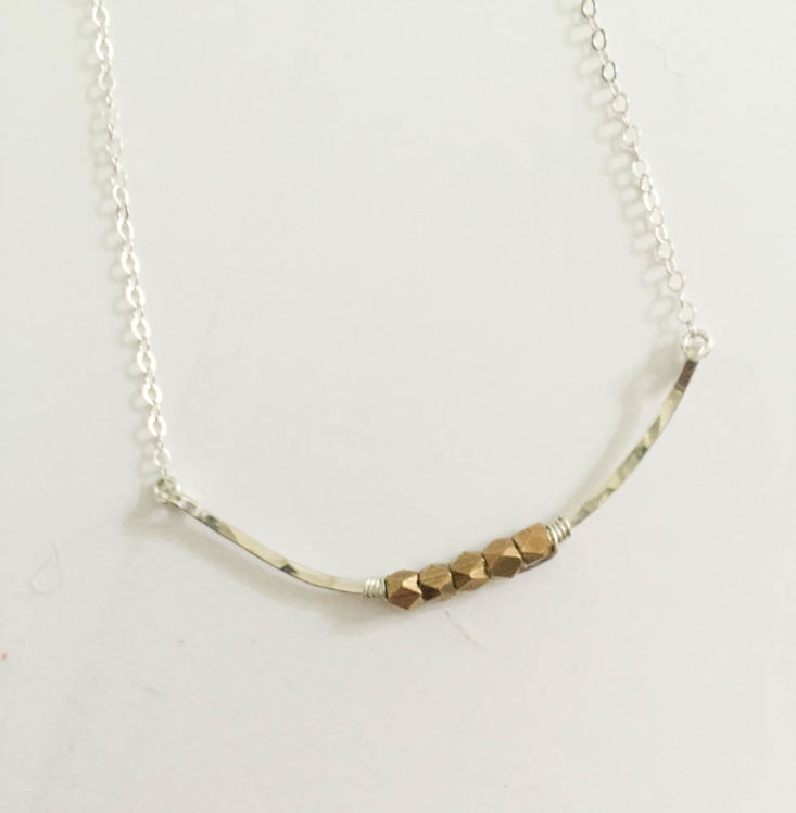 California Found Subscription Box July 2019 - Free Spirit Sterling And Brass Bead Necklace Closer View