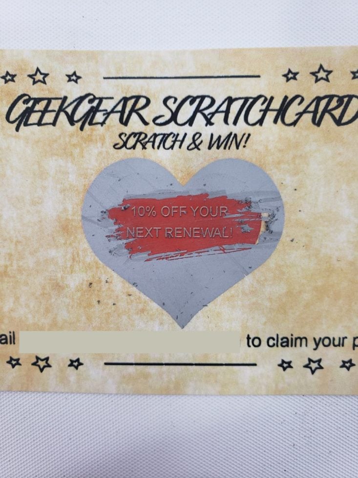GeekGear World of Wizardry June 2019 - Scratch Off Card 3