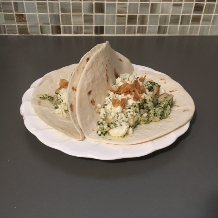 chicken chimichurri tacos finished