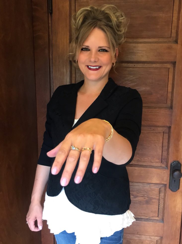 Jewelry Subscription Box August 2019 - Ring Model Wear Front