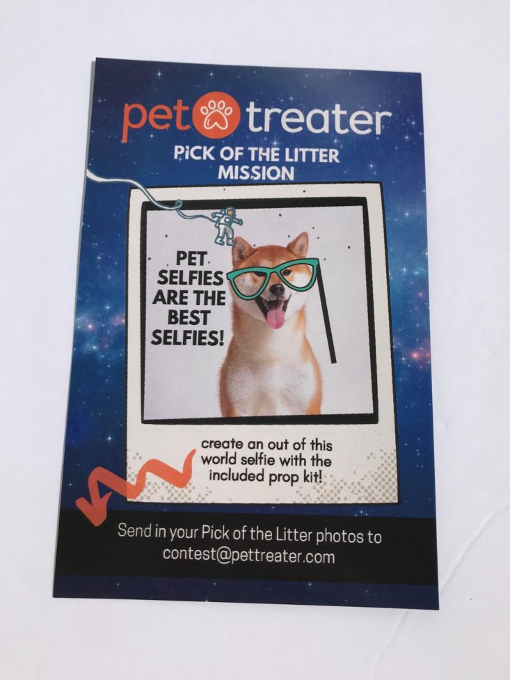 Mini Monthly Mystery Box For Dogs August2019 - Pick Of The Litter Card Front