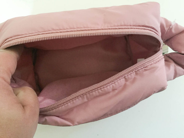 My Fashion Crate Subscription Review July 2019 - Pink Quilted Nylon Cosmetic Case by T-Shirt & Jeans 3 Open Top