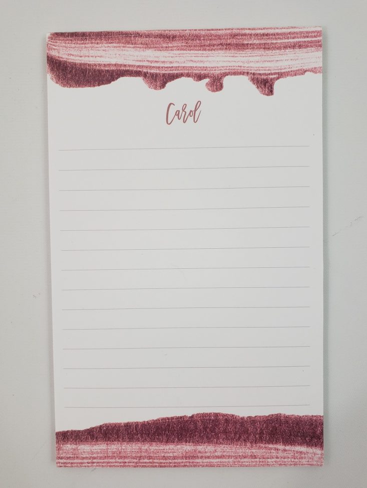 My Paper Box August 2019 - Personalized Lined Notepad 1