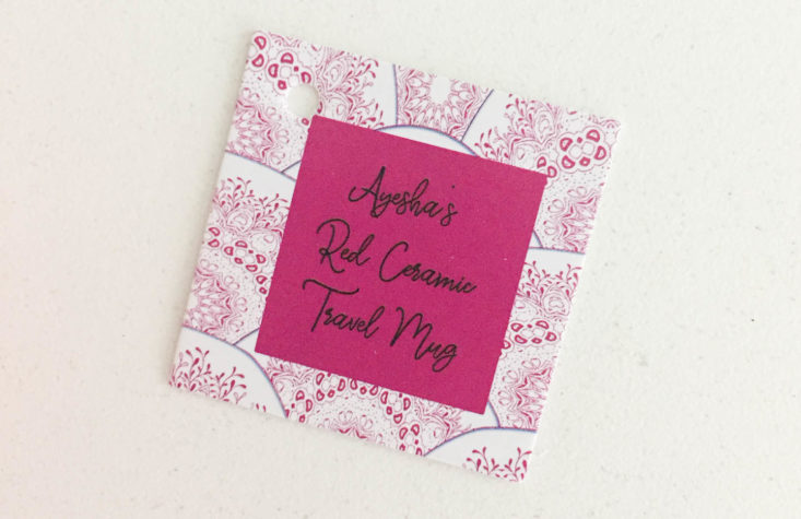 Once Upon a Book Club June 2019 - Ayesha's Red Ceramic Mug Card Top