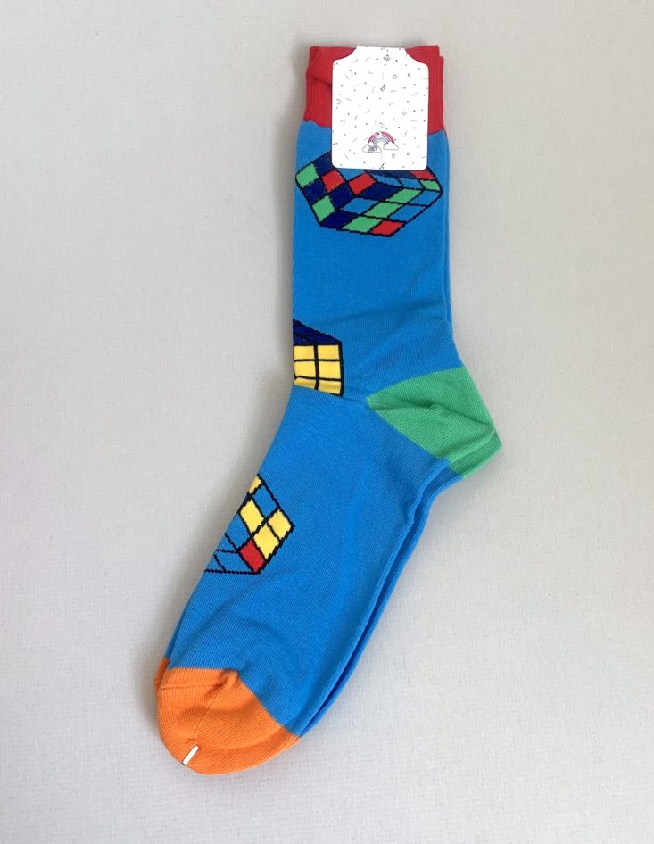 rubik's cube socks shown from the right