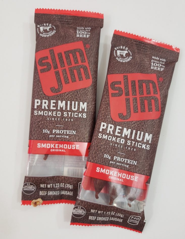 Snack With Me August 2019 - Slim Jim Premium Smoked Sticks Packed Top