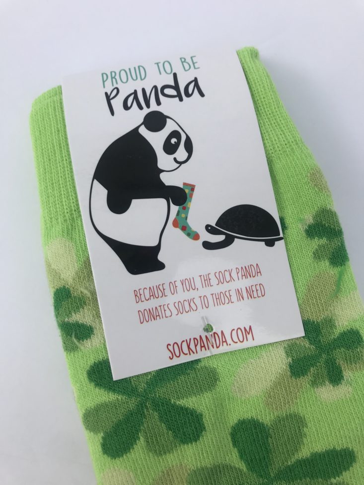 Sock Panda Women September 2019 - Green Rsock Tag Front