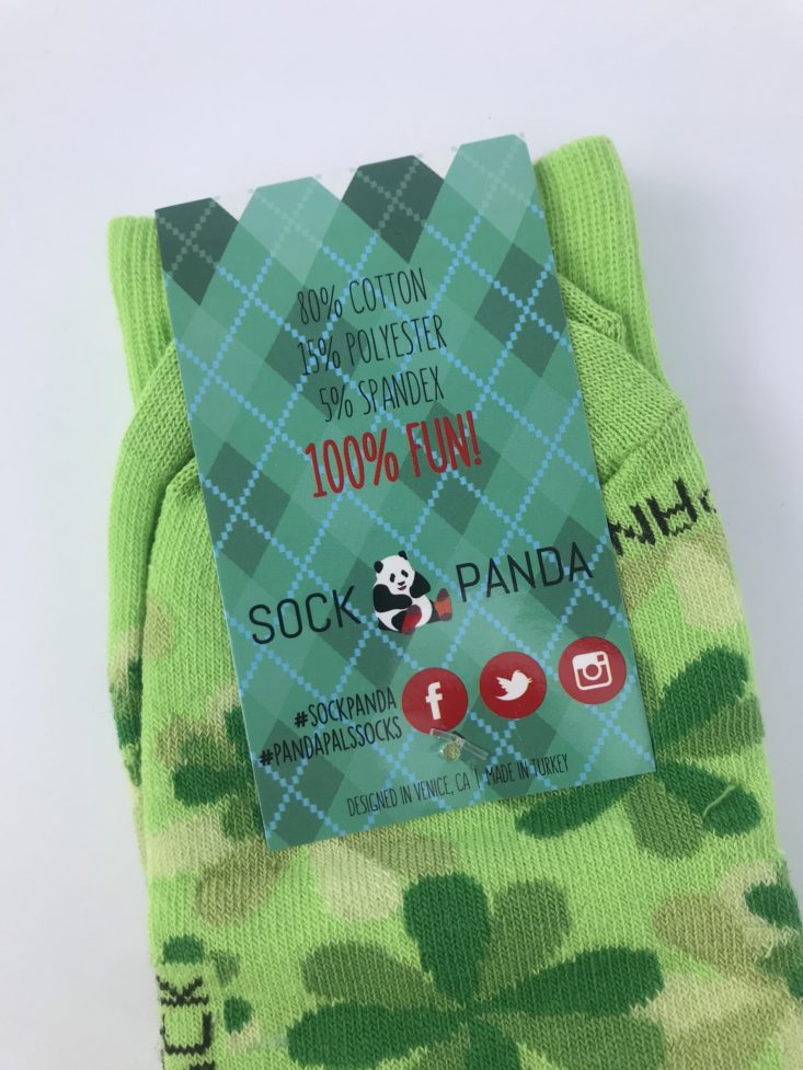 Sock Panda Women September 2019 - Green Sock Tag Back