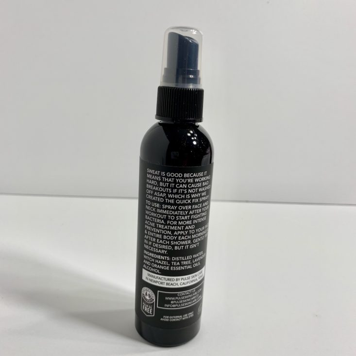 TheraBox June 2019 - Pulse Skincare Quick Fix Spray, 4 oz Back