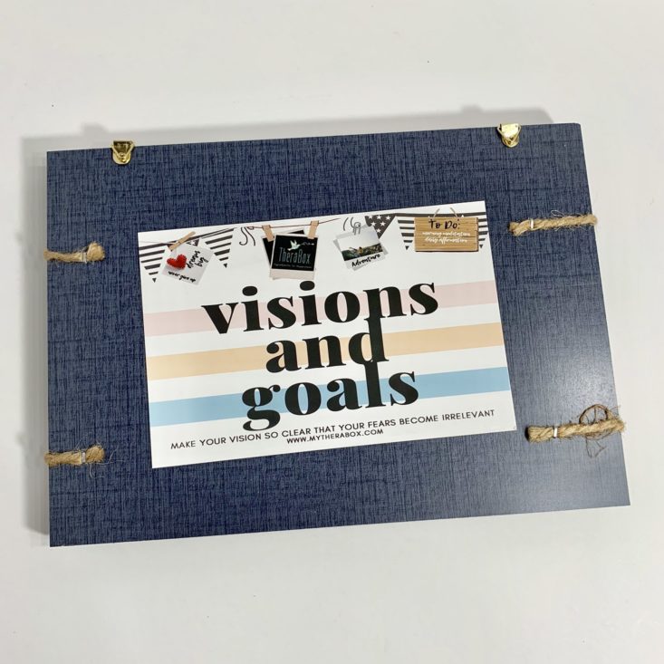 TheraBox June 2019 - The Happy Shoppe Goals & Visions Board Opened Backside Top