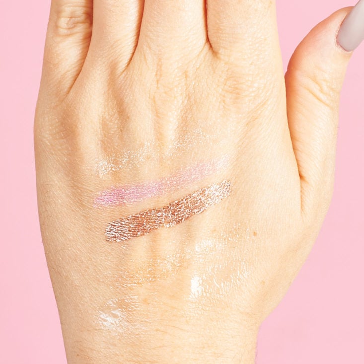 Marne's hand with swatches