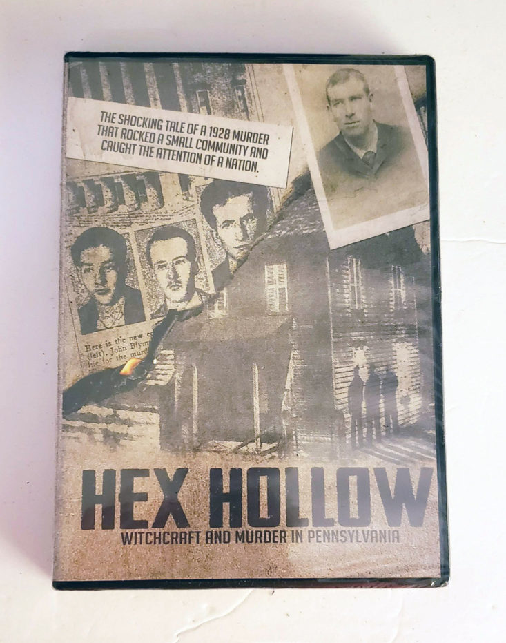 Creepy Crate Incoming Nightmares August 2019 - Hex Hollow Documentary DVD Font
