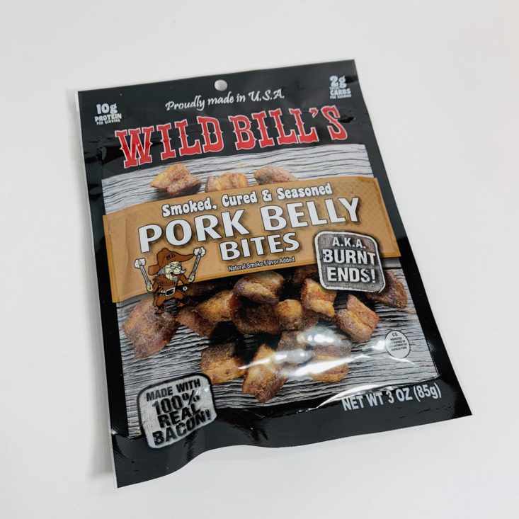 Keto Krate August 2019 - Wild Bills Pork Belly Bites Front