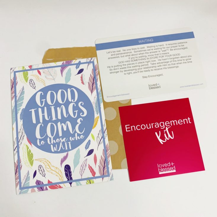 Loved + Blessed Subscription Box September 2019 - Encouragement Kit All Cards Front Top
