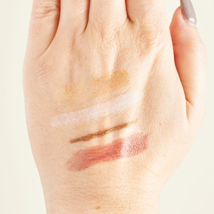 Swatches on Marne's hand