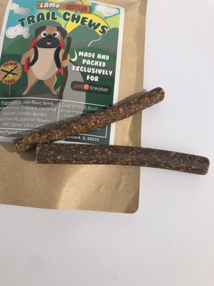 Pet Treater Dog September 2019 - The Pound Bakery Lamb and Apple Trail Chews Package