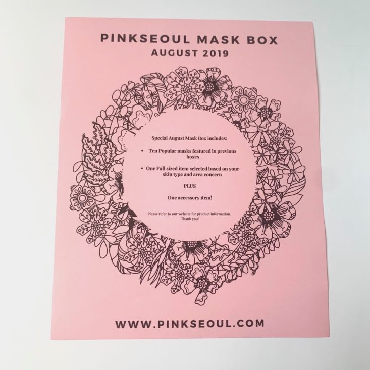 Pink Seoul Mask August info