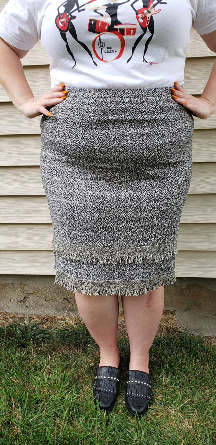 Stitch Fix Plus August 2019 - Jeremy Textured Fringe Skirt by Gilli 4