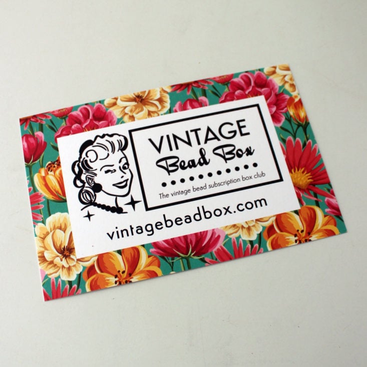 Vintage Bead Box September 2019 - Booklet Frontside Top