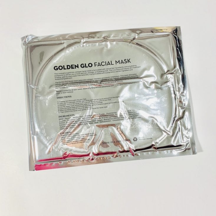 Brown Sugar Box September 2019 - Golden Glow Facial Mask Back
