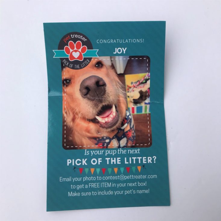 Pet Treater Oct 2019 pet of the month