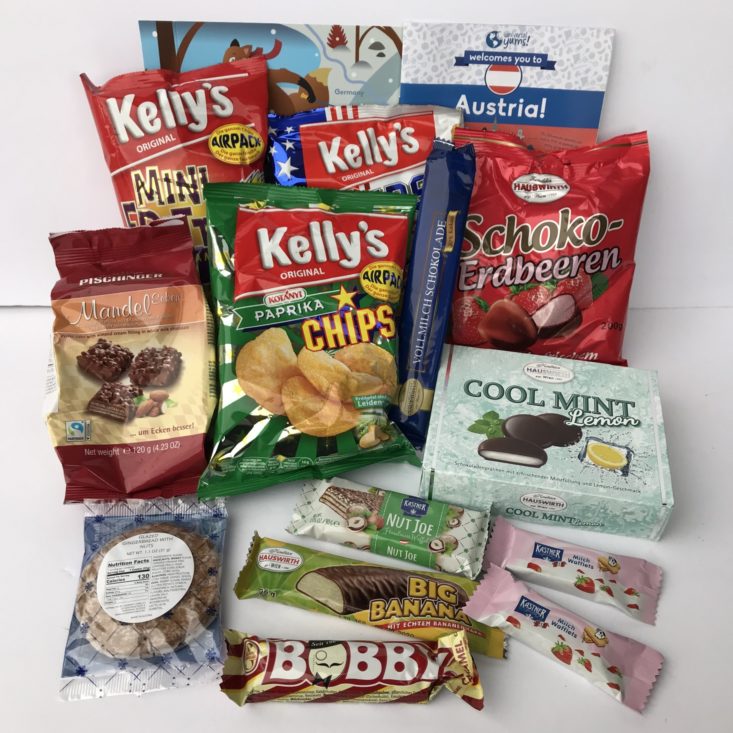 Universal Yums Oct 2019 all snacks laid out