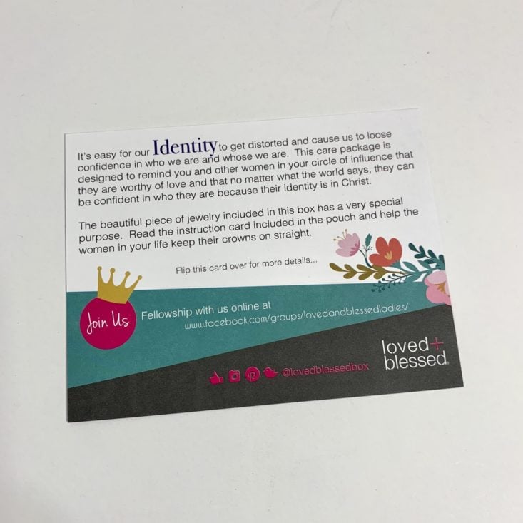 Loved + Blessed October 2019 - Info Card Front